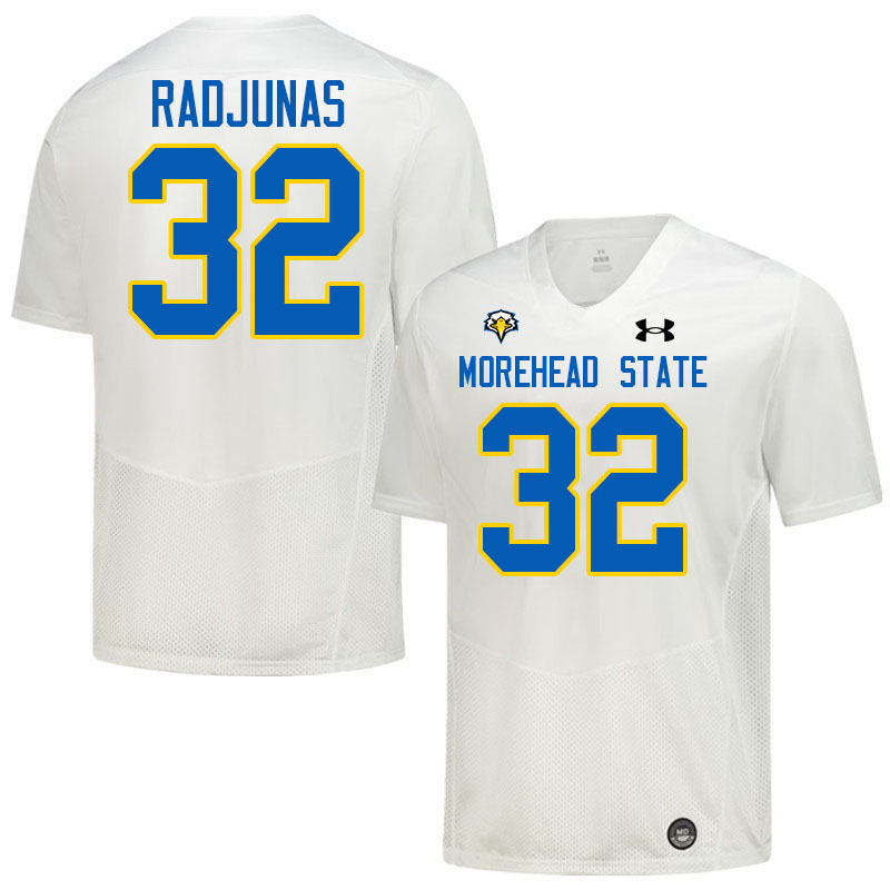 Morehead State Eagles #32 Stanley Radjunas College Football Jerseys,Uniforms-White